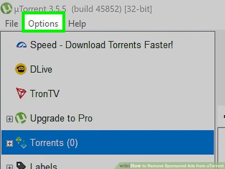 Image titled Remove Sponsored Ads from uTorrent Step 2